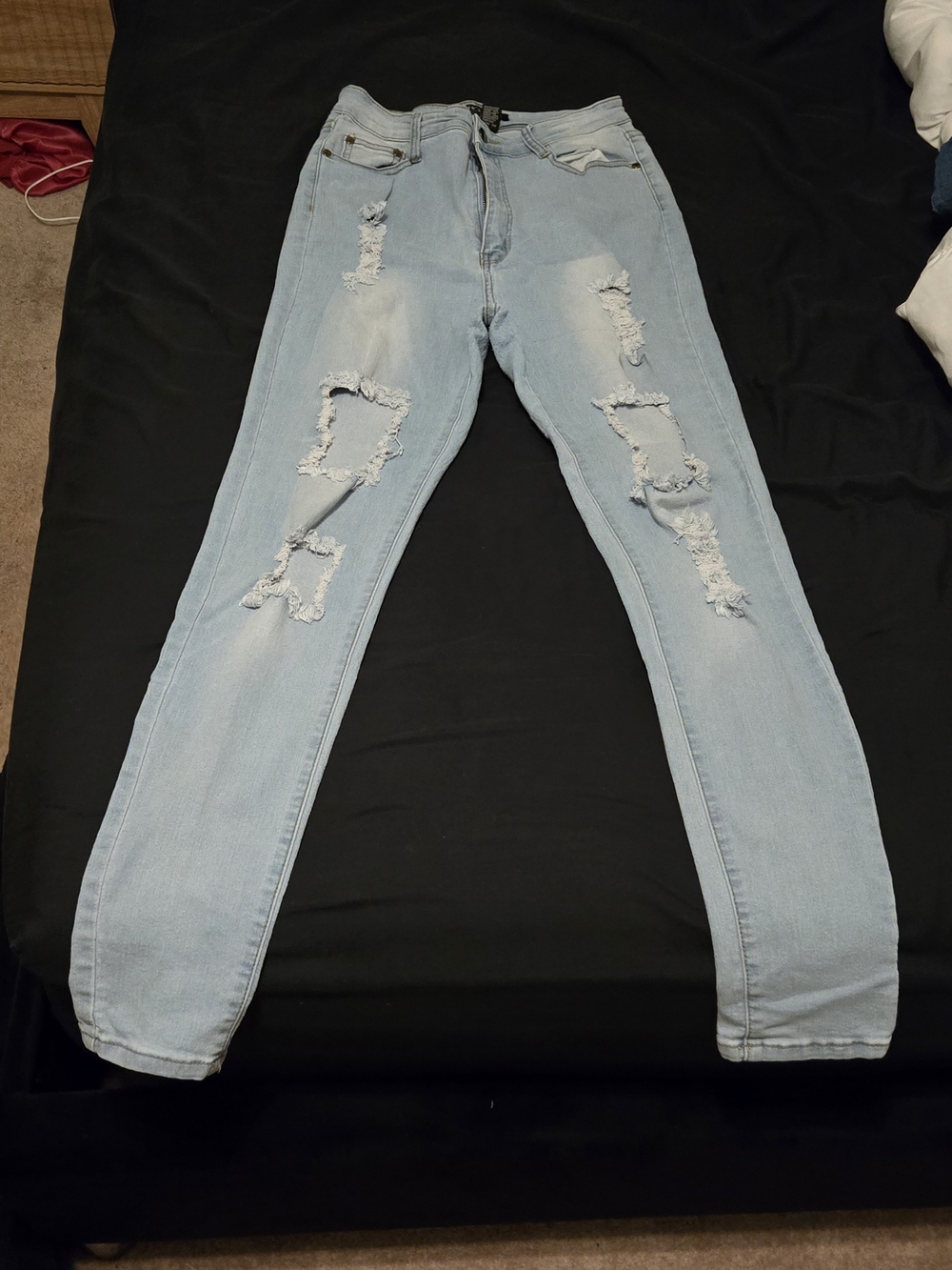 Light Blue Distressed Women’s Jeans Size 13